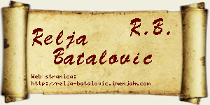 Relja Batalović vizit kartica